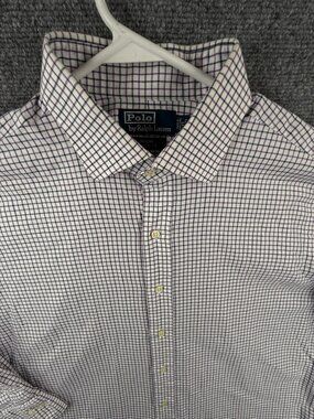 Polo Ralph Lauren Purple Check Long Sleeve Button Up Regent Classic Fit 17 32/33